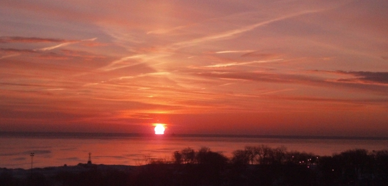 Lake Michigan Sunrise Feb 20 2015