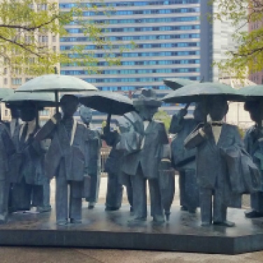 The Gentlemen Sculpture downtown Chicago Sept 25 2018